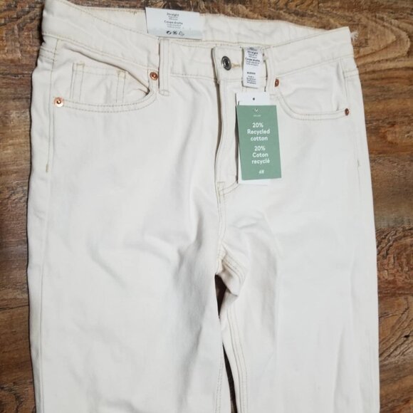 H&M Jean NWT Cream 4 Straight Mid Denim Casual - Picture 3 of 9